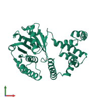 PDB entry 3ado coloured by chain, front view.
