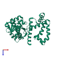 PDB entry 3ado coloured by chain, top view.