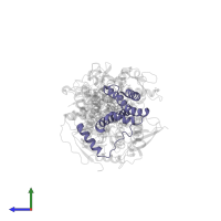 Succinate dehydrogenase cytochrome b560 subunit, mitochondrial in PDB entry 3ae6, assembly 1, side view.