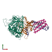 PDB entry 3ae7 coloured by chain, front view.