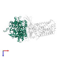 Succinate dehydrogenase [ubiquinone] flavoprotein subunit, mitochondrial in PDB entry 3ae8, assembly 1, top view.