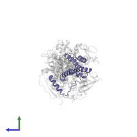 Succinate dehydrogenase cytochrome b560 subunit, mitochondrial in PDB entry 3ae8, assembly 1, side view.