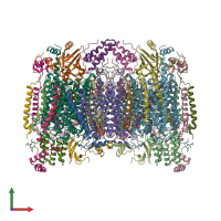 PDB entry 3ag3 coloured by chain, front view.