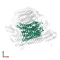 Cytochrome c oxidase subunit 1 in PDB entry 3ag3, assembly 1, front view.