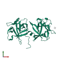 Main hemagglutinin component type C in PDB entry 3ah1, assembly 2, front view.