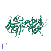 Main hemagglutinin component type C in PDB entry 3ah1, assembly 2, top view.