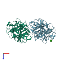 PDB entry 3ah4 coloured by chain, top view.