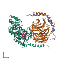 PDB entry 3ah8 coloured by chain, front view.