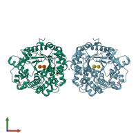 PDB entry 3aht coloured by chain, front view.