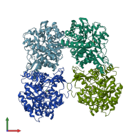 PDB entry 3ahy coloured by chain, front view.