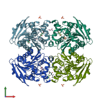 PDB entry 3aim coloured by chain, front view.