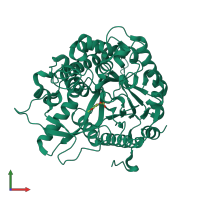 PDB entry 3aiv coloured by chain, front view.