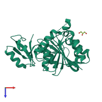 PDB entry 3ajd coloured by chain, top view.