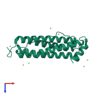 PDB entry 3ajo coloured by chain, top view.