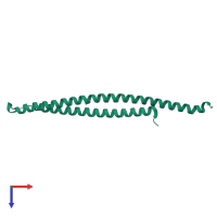 PDB entry 3ajw coloured by chain, top view.