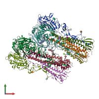 PDB entry 3al4 coloured by chain, front view.