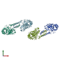 PDB entry 3al5 coloured by chain, front view.