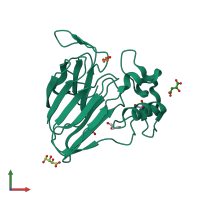 PDB entry 3al7 coloured by chain, front view.