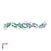 PDB entry 3alp coloured by chain, top view.