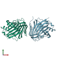 PDB entry 3amh coloured by chain, front view.