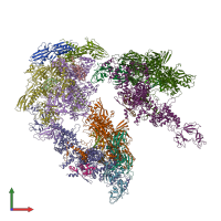PDB entry 3aoi coloured by chain, front view.