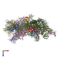 PDB entry 3aoi coloured by chain, top view.