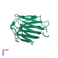 PDB entry 3ap5 coloured by chain, top view.