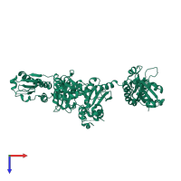 PDB entry 3apo coloured by chain, top view.