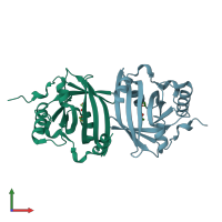 PDB entry 3apu coloured by chain, front view.
