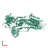 PDB entry 3ar3 coloured by chain, front view.