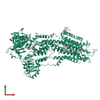 PDB entry 3ar6 coloured by chain, front view.