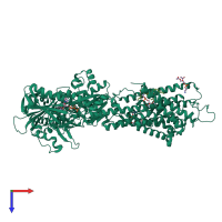 PDB entry 3ar7 coloured by chain, top view.
