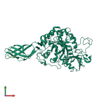 PDB entry 3aro coloured by chain, front view.