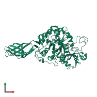 PDB entry 3ary coloured by chain, front view.