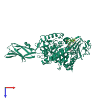 PDB entry 3as1 coloured by chain, top view.