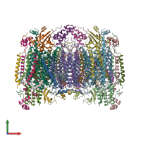 PDB 3asn coloured by chain and viewed from the front.
