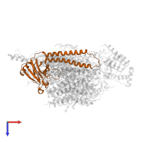 Cytochrome c oxidase subunit 2 in PDB entry 3asn, assembly 2, top view.