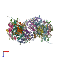 PDB 3aso coloured by chain and viewed from the top.