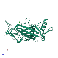 PDB entry 3ata coloured by chain, top view.