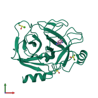 PDB entry 3atm coloured by chain, front view.