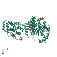 PDB entry 3au4 coloured by chain, top view.