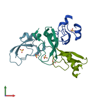 PDB entry 3auh coloured by chain, front view.