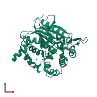 PDB entry 3auk coloured by chain, front view.