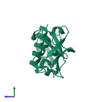 Ubiquitin in PDB entry 3aul, assembly 1, side view.