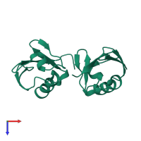 Ubiquitin in PDB entry 3aul, assembly 1, top view.