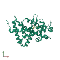 PDB entry 3auq coloured by chain, front view.