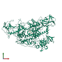 Monomeric assembly 1 of PDB entry 3av5 coloured by chemically distinct molecules, front view.