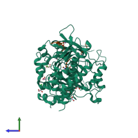 PDB entry 3avr coloured by chain, side view.