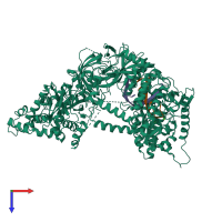 PDB entry 3avu coloured by chain, top view.