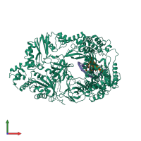 PDB entry 3avv coloured by chain, front view.